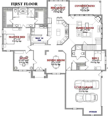 Floorplan 1 for House Plan #1070-00106