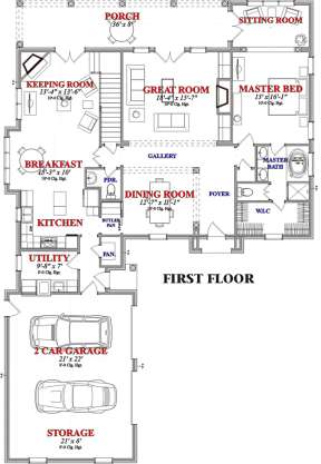 Floorplan 1 for House Plan #1070-00107