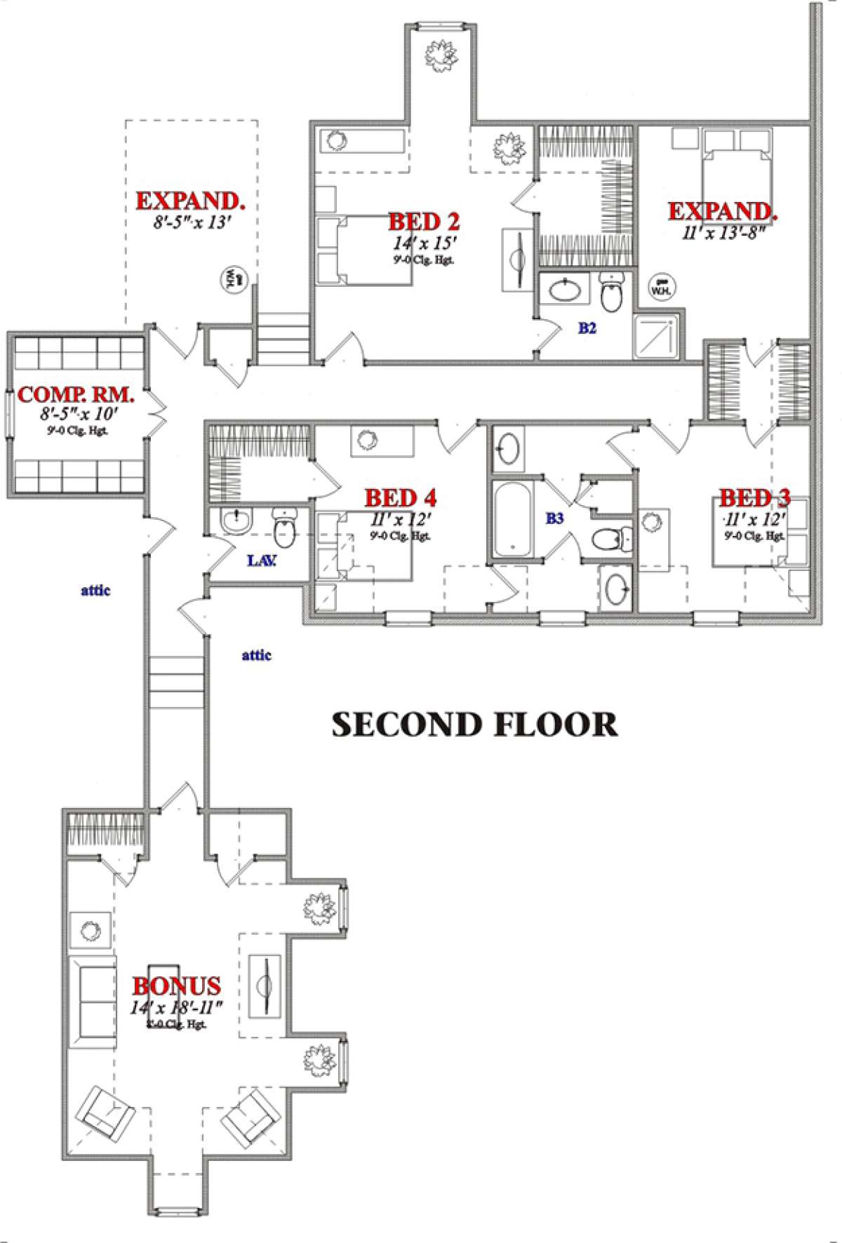 Floorplan 2 for House Plan #1070-00107