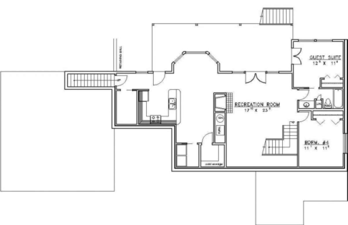 Basement Floor for House Plan #039-00266