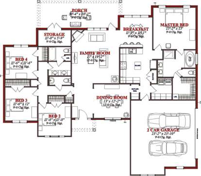 Floorplan 1 for House Plan #1070-00116
