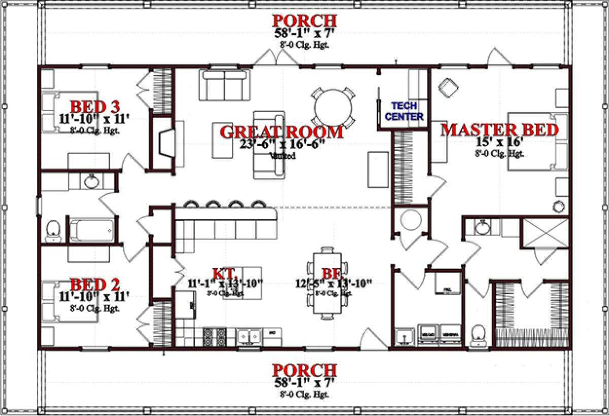 Floorplan 1 for House Plan #1070-00117