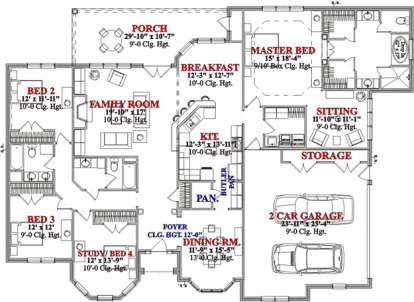 Floorplan 1 for House Plan #1070-00121