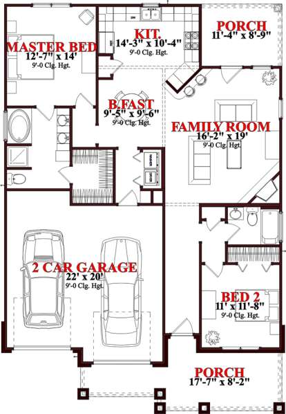 Floorplan1 for House Plan #1070-00123