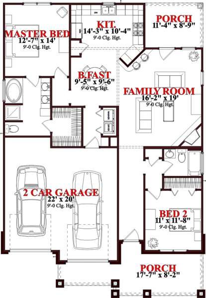 Floorplan 1 for House Plan #1070-00123