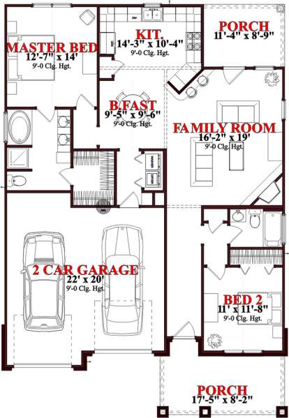 Floorplan1 for House Plan #1070-00124