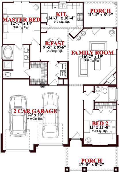 Floorplan 1 for House Plan #1070-00124