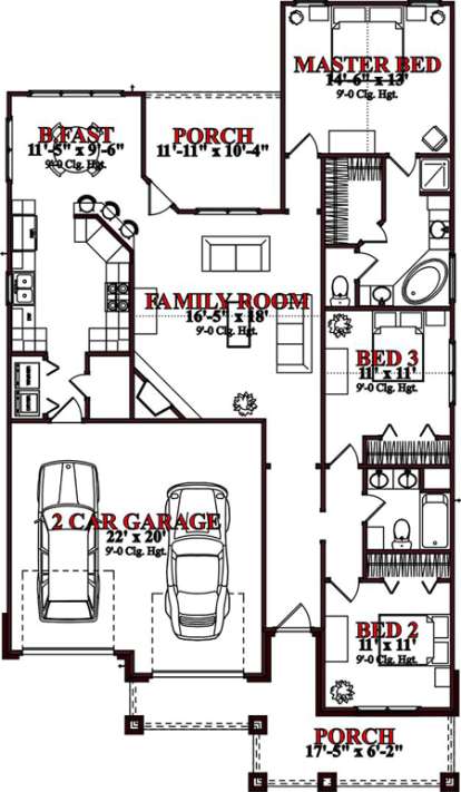 Floorplan 1 for House Plan #1070-00125