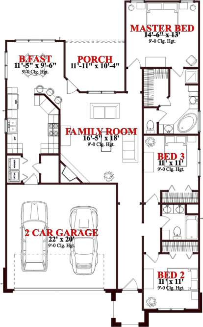 Floorplan1 for House Plan #1070-00126
