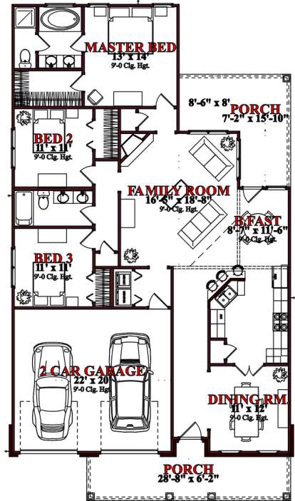 Floorplan1 for House Plan #1070-00127