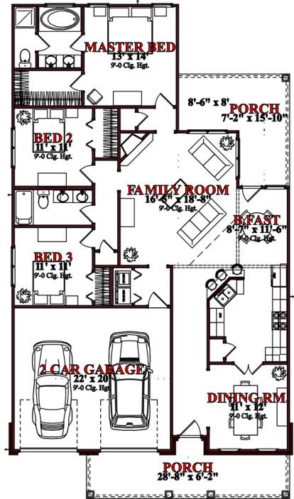 Floorplan1 for House Plan #1070-00128