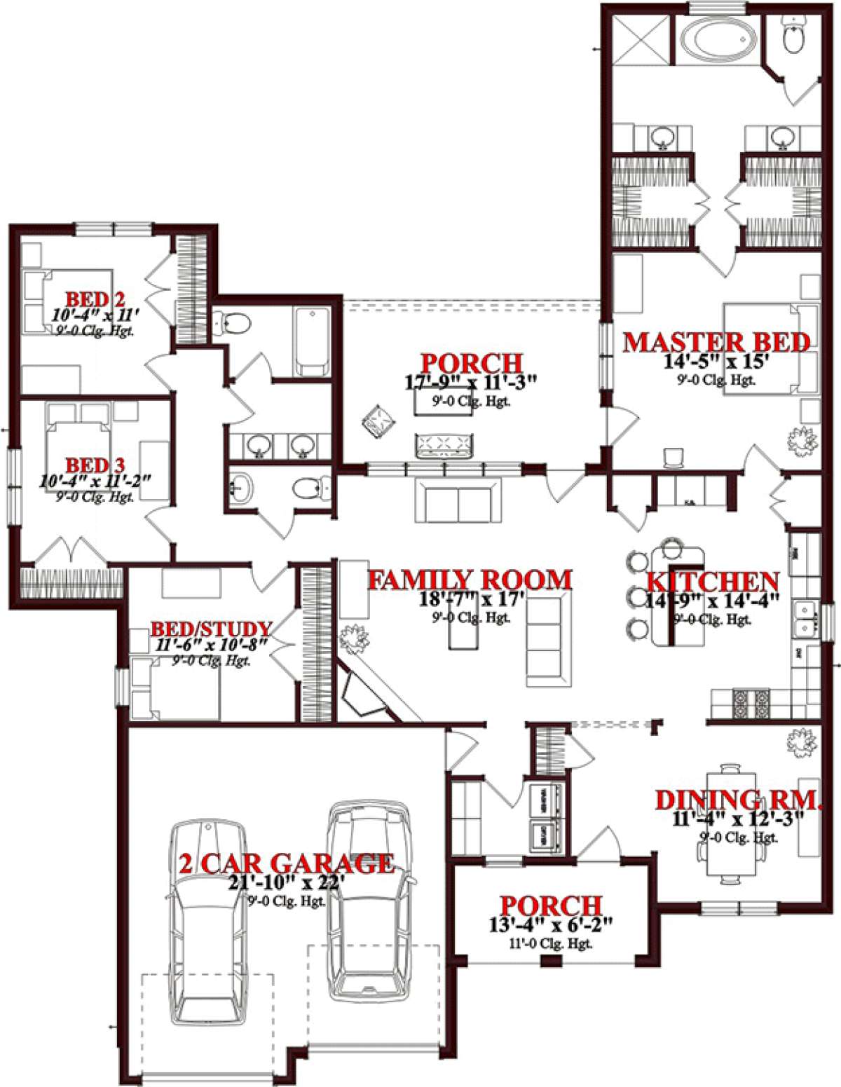 Floorplan 1 for House Plan #1070-00135