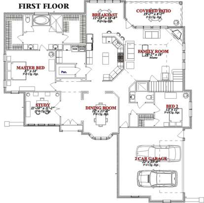 Floorplan 1 for House Plan #1070-00137