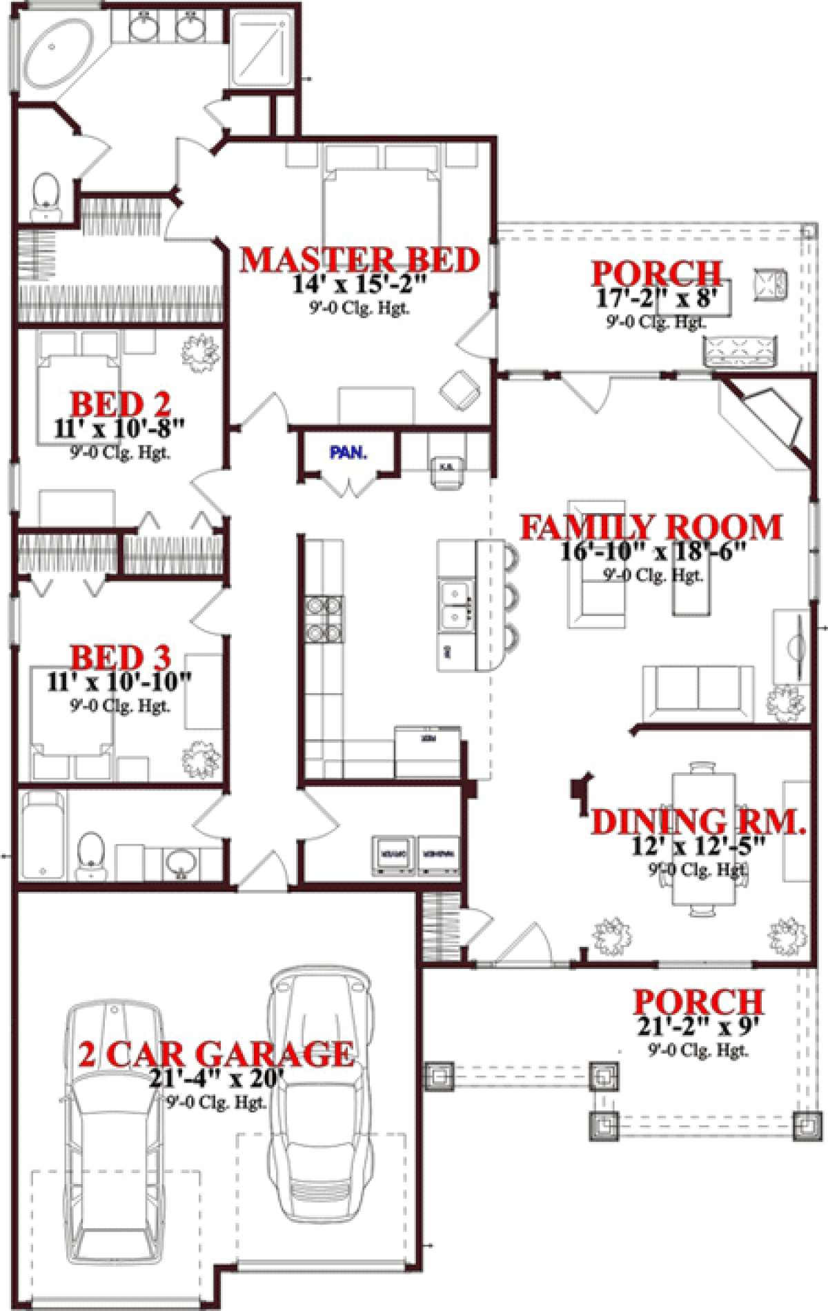 Floorplan 1 for House Plan #1070-00139
