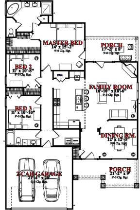 Floorplan 1 for House Plan #1070-00140