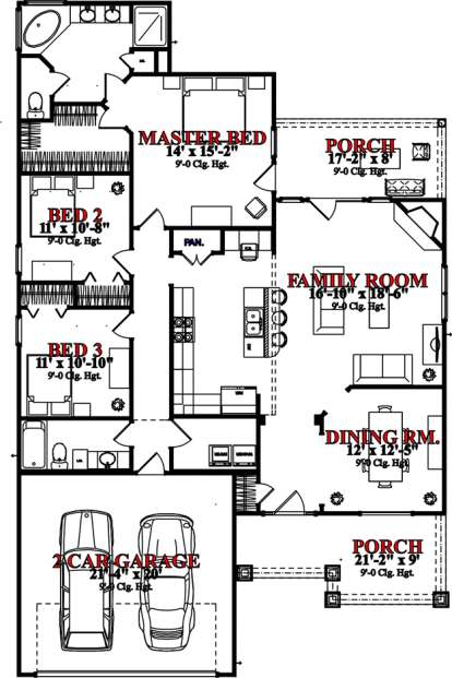 Floorplan1 for House Plan #1070-00140