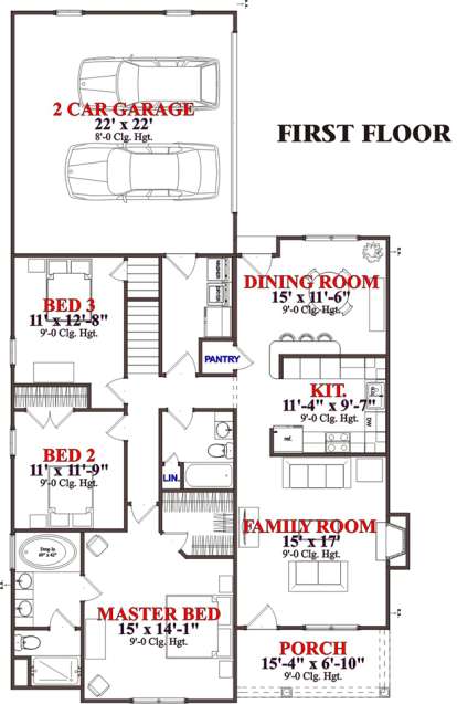 Floorplan 1 for House Plan #1070-00141