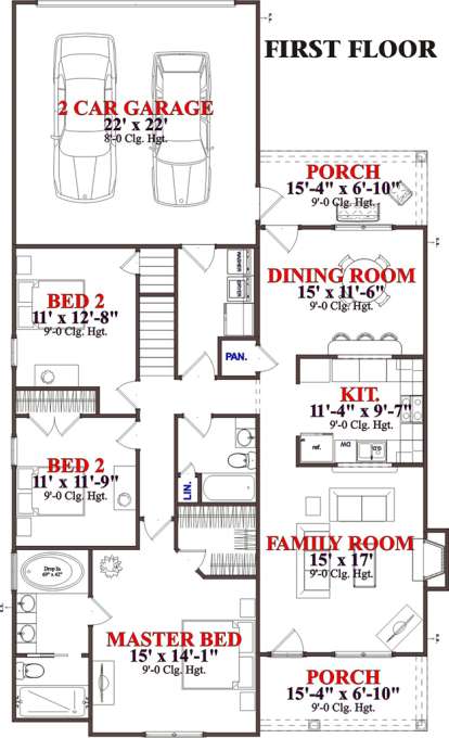 Floorplan 1 for House Plan #1070-00142
