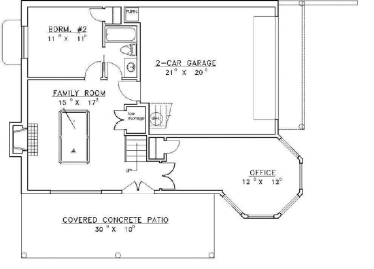 Basement Floor for House Plan #039-00269