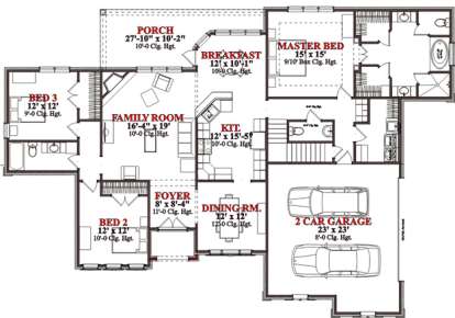 Floorplan 1 for House Plan #1070-00144