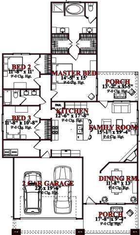 Floorplan 1 for House Plan #1070-00145