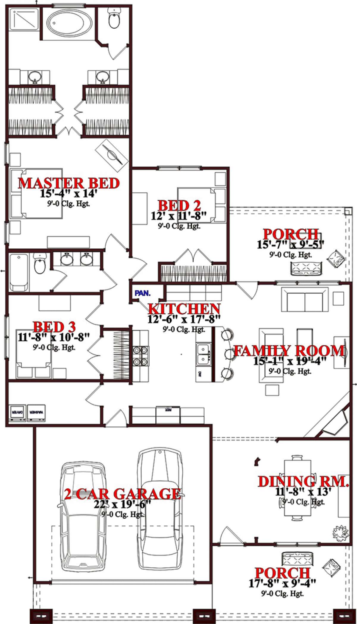 Floorplan 1 for House Plan #1070-00148