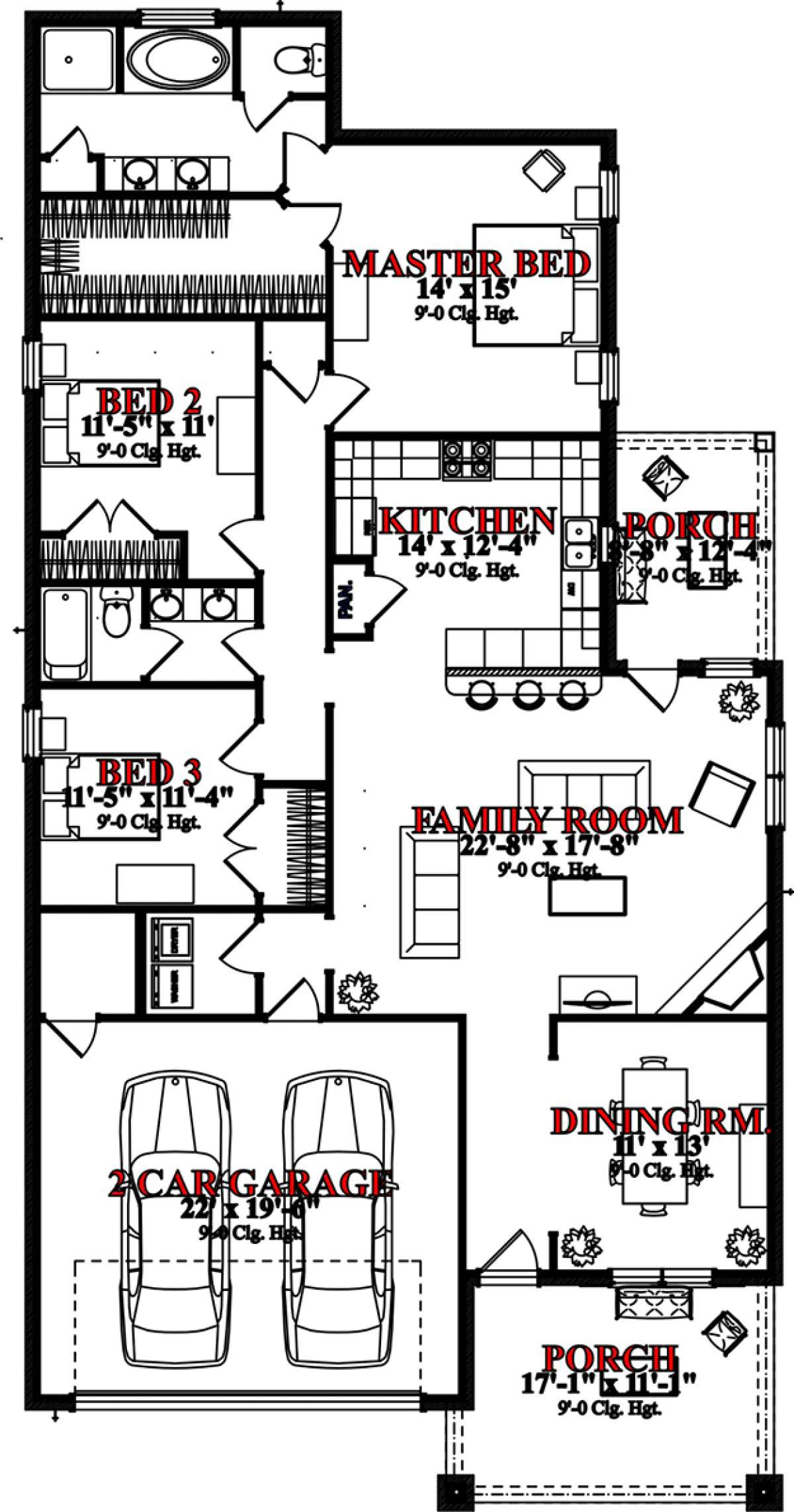 Floorplan 1 for House Plan #1070-00150