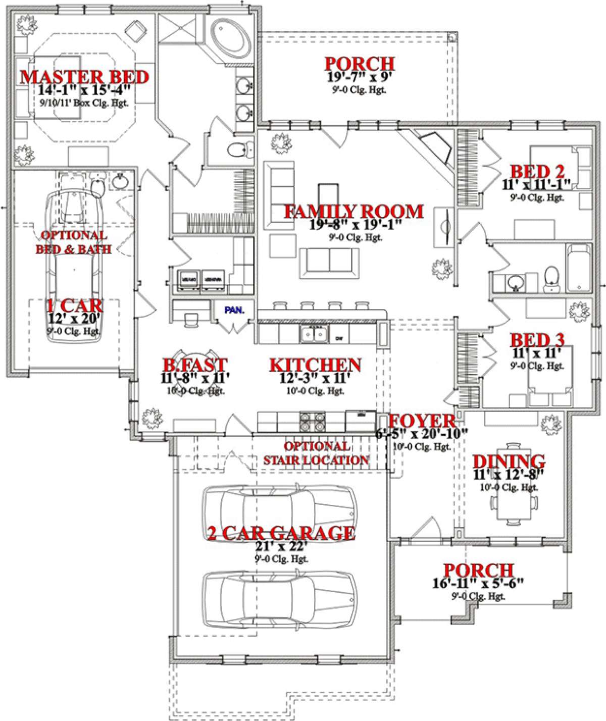 Floorplan 1 for House Plan #1070-00153