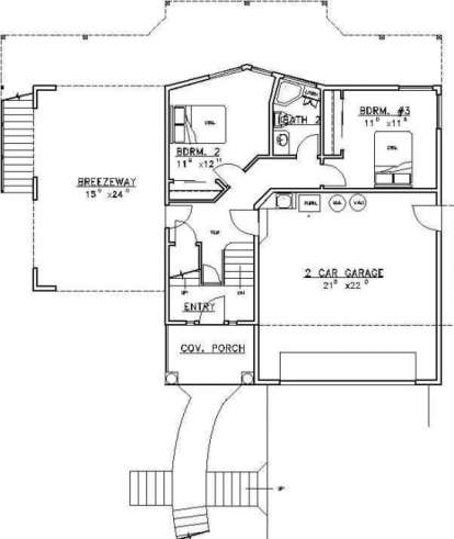 Basement Floor for House Plan #039-00270