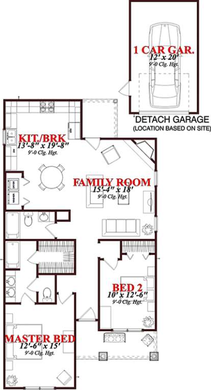 Floorplan 1 for House Plan #1070-00154