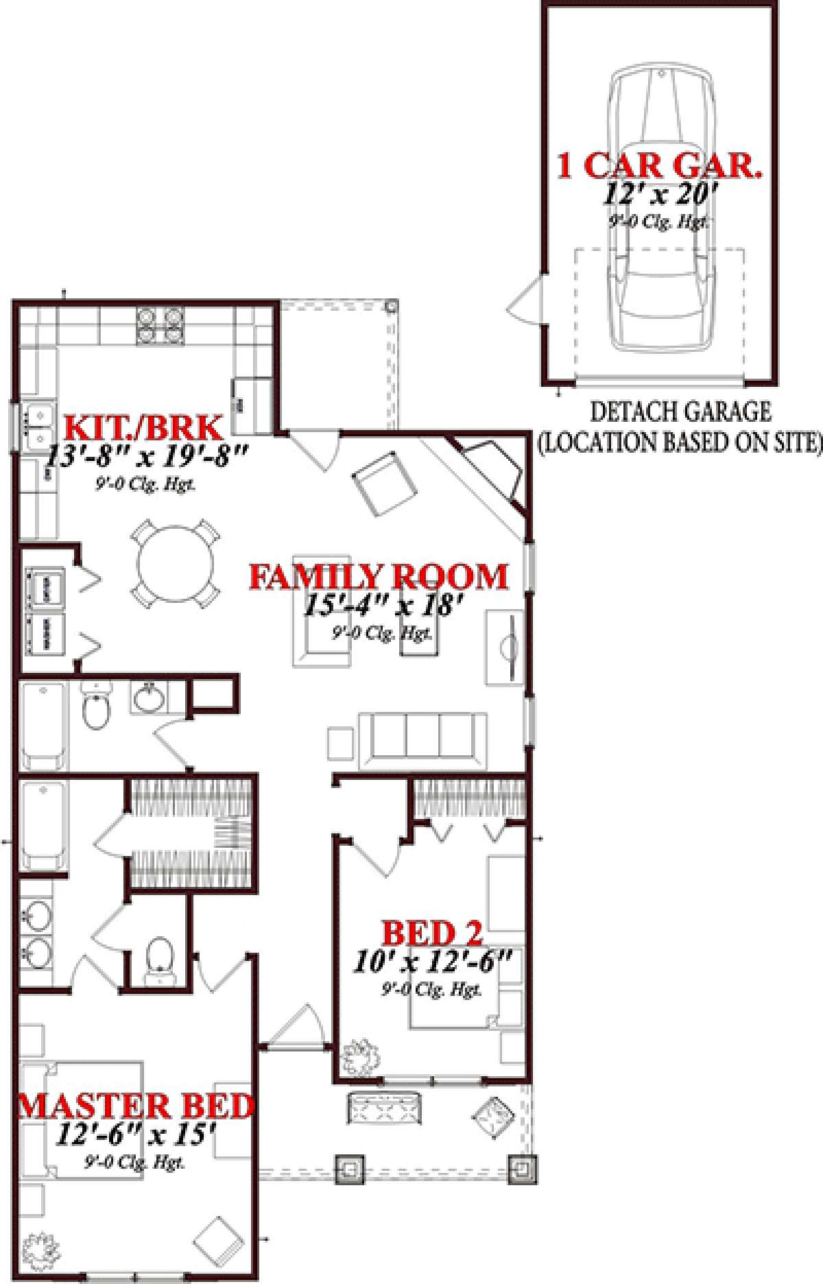 Floorplan 1 for House Plan #1070-00155