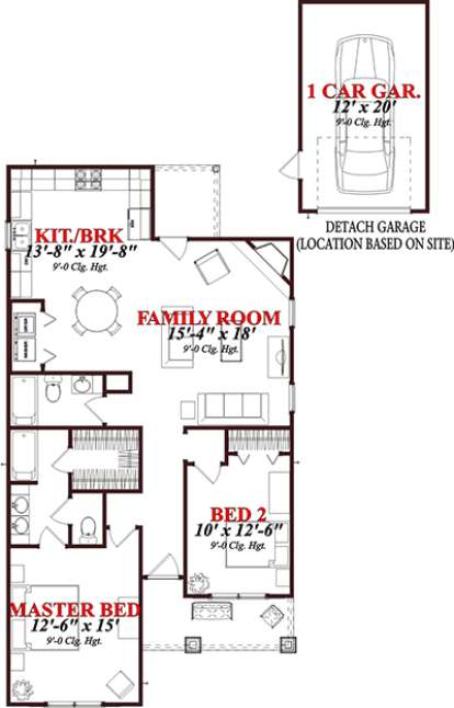 Floorplan 1 for House Plan #1070-00155