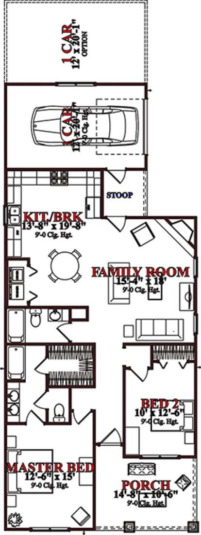 Floorplan 1 for House Plan #1070-00156