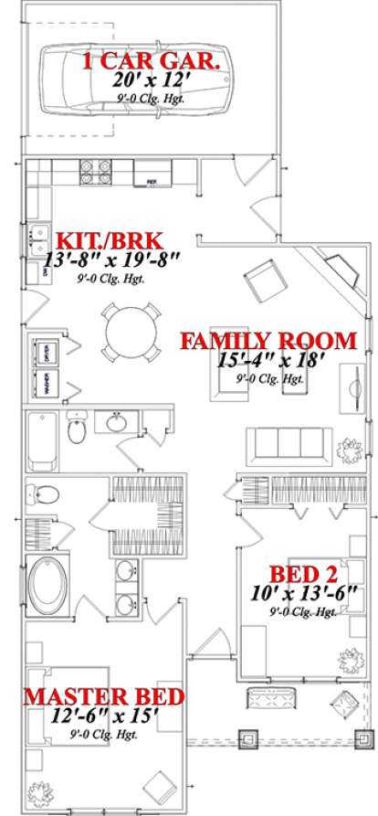 Floorplan 1 for House Plan #1070-00157