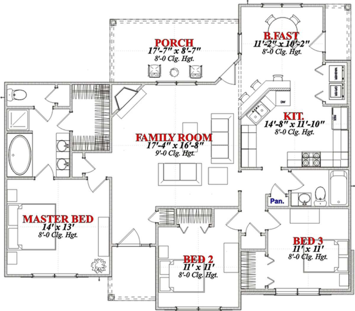 Floorplan 1 for House Plan #1070-00163
