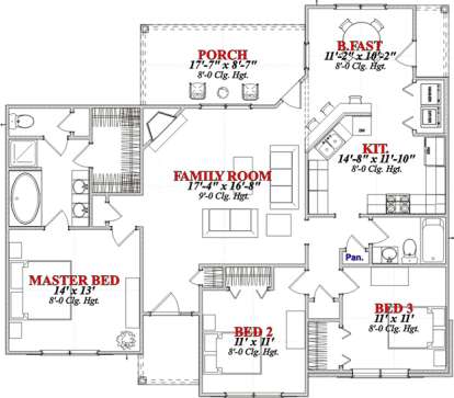 Floorplan 1 for House Plan #1070-00163