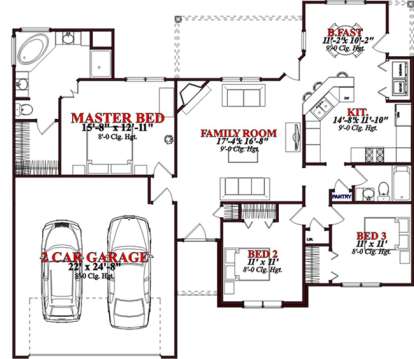 Floorplan1 for House Plan #1070-00165