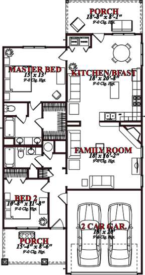 Floorplan 1 for House Plan #1070-00166