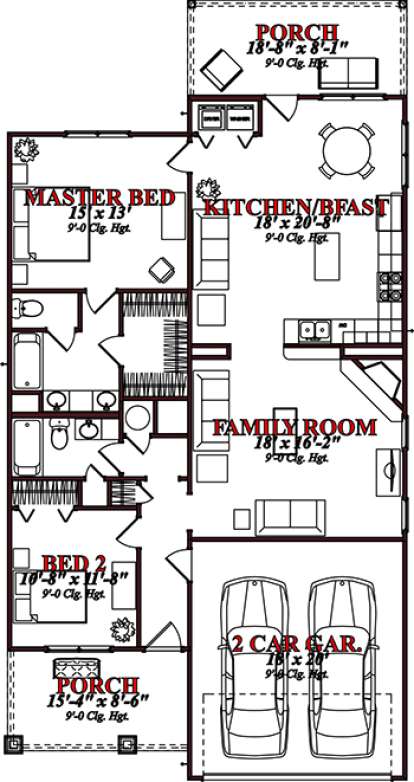 Floorplan1 for House Plan #1070-00166