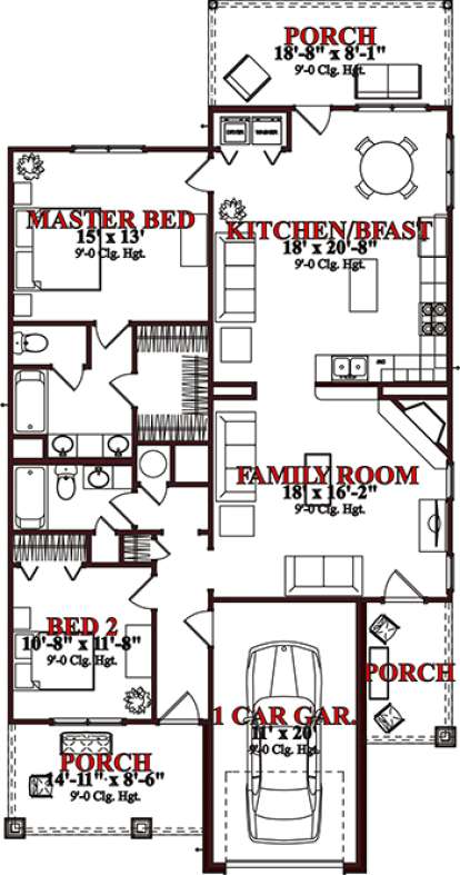 Floorplan 1 for House Plan #1070-00167