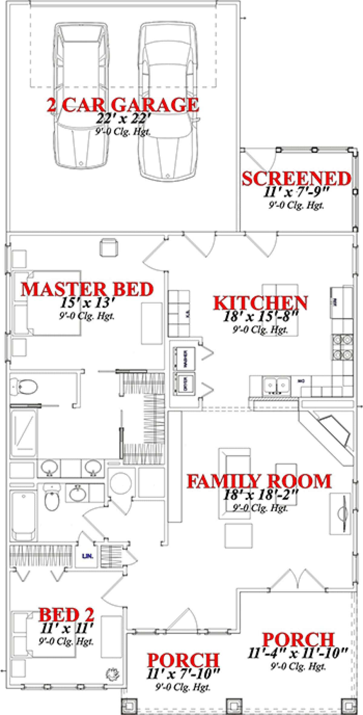 Floorplan 1 for House Plan #1070-00169