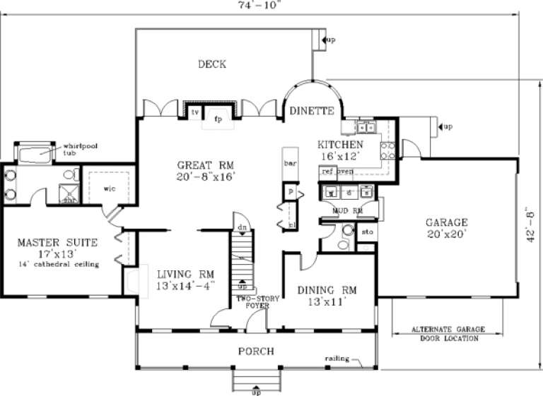 House Plan House Plan #157 Drawing 1