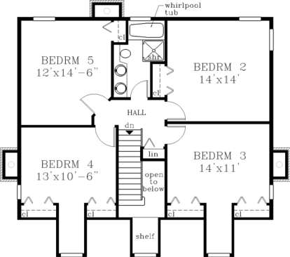 Upper Floor for House Plan #033-00013