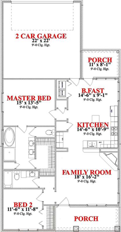 Floorplan1 for House Plan #1070-00171
