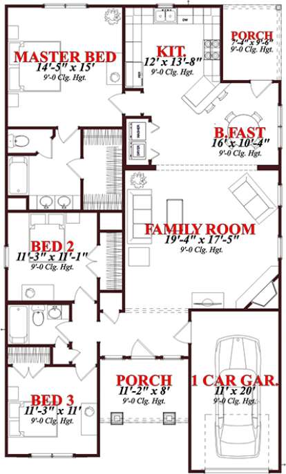 Floorplan1 for House Plan #1070-00175