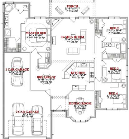 Floorplan 1 for House Plan #1070-00178