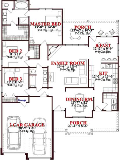 Floorplan1 for House Plan #1070-00180