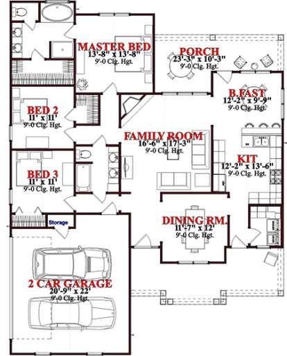 Floorplan1 for House Plan #1070-00182