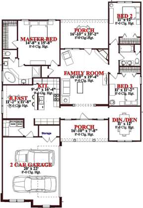 Floorplan 1 for House Plan #1070-00183