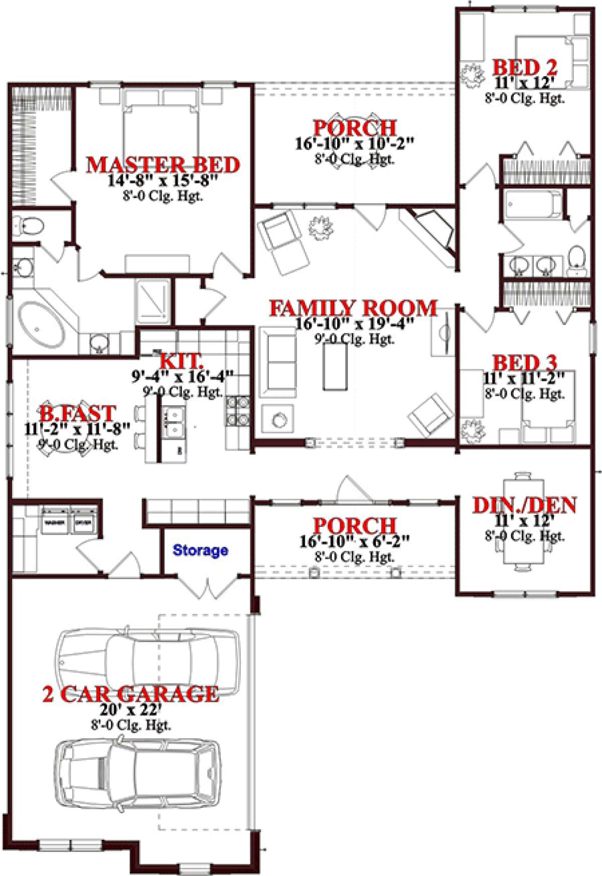 Floorplan 1 for House Plan #1070-00184